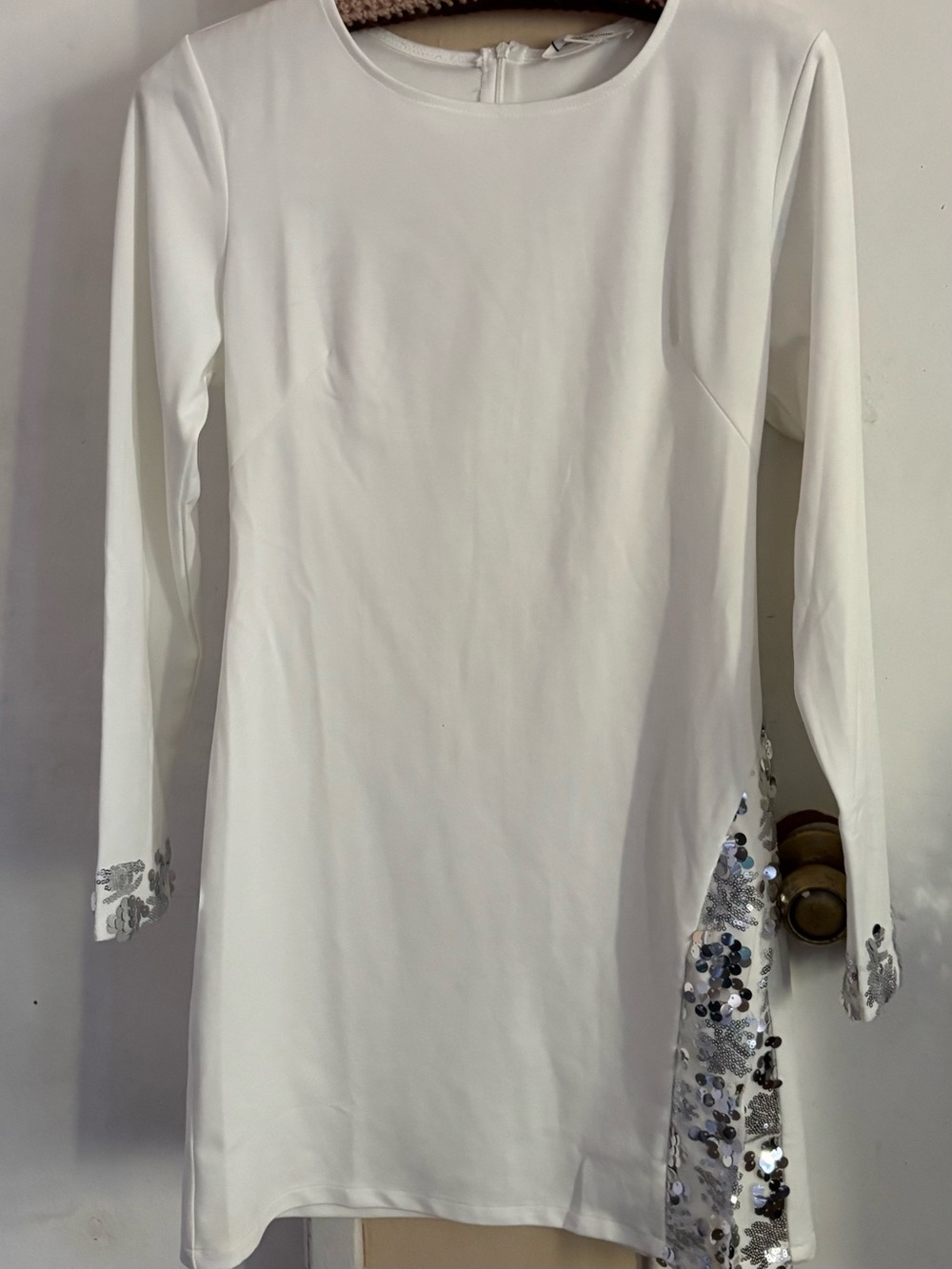 NYLON NEW long sleeve rhinestone dress sz MED.
